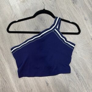 Sports Illustrated One Shoulder Navy Blue Sports Bra Size Medium
